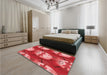 Patterned Red Rug in a Bedroom, pat3111rd