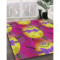 Patterned Violet Red Pink Modern Rug, pat3111