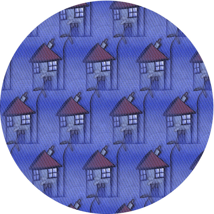 Square Machine Washable Transitional Light Slate Blue Rug in a Living Room, wshpat3112blu