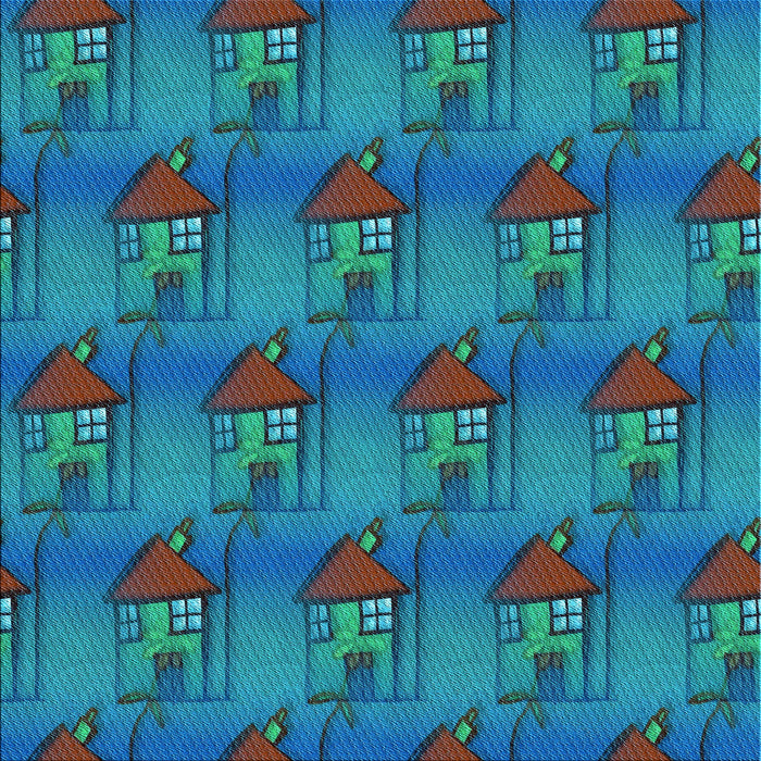 Round Patterned Dark Turquoise Green Rug, pat3112lblu