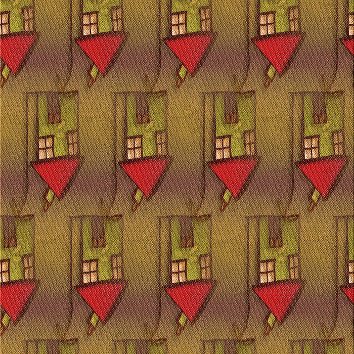 Patterned Tomato Red Rug, pat3112org