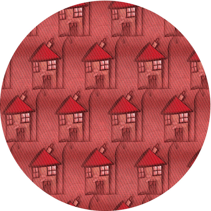 Square Patterned Red Rug, pat3112rd