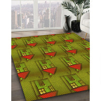 Patterned Pistachio Green Rug, pat3112yw