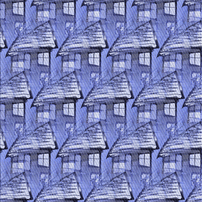 Round Patterned Sky Blue Rug, pat3113blu