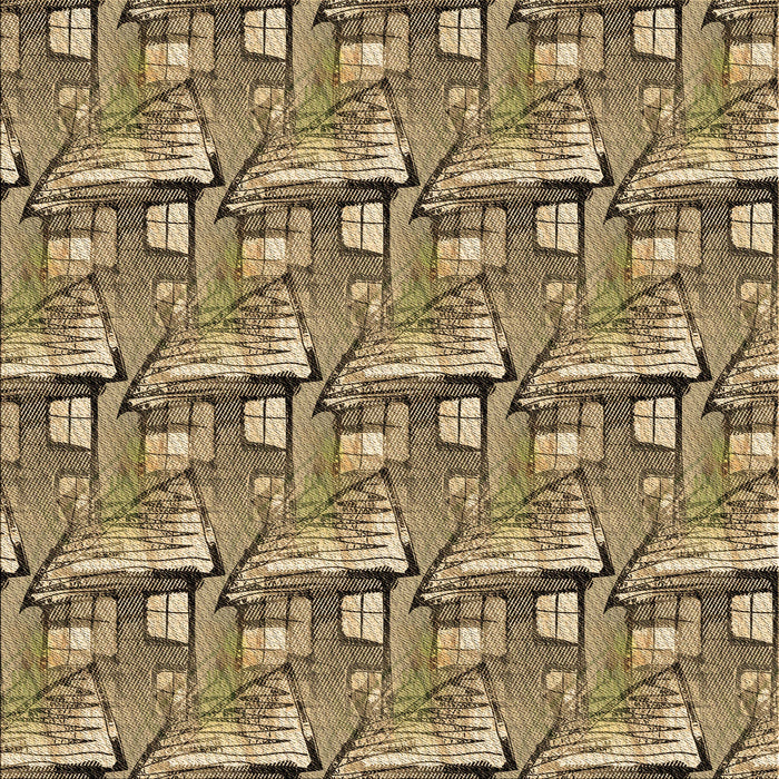 Round Patterned Red Brown Rug, pat3113brn