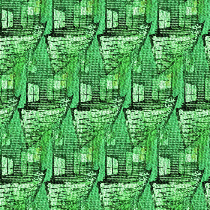 Patterned Forest Green Rug, pat3113grn