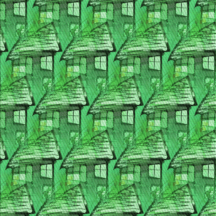 Round Patterned Forest Green Rug, pat3113grn