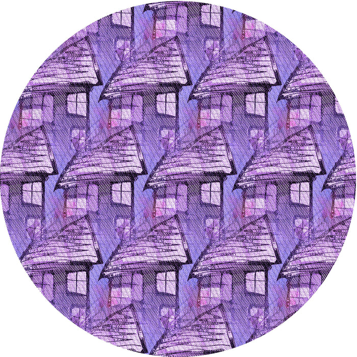 Square Machine Washable Transitional Bright Lilac Purple Rug in a Living Room, wshpat3113pur