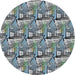 Sideview of Patterned Light Steel Blue Novelty Rug, pat3113