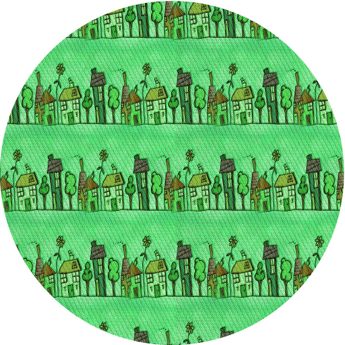 Square Machine Washable Transitional Forest Green Rug in a Living Room, wshpat3114grn