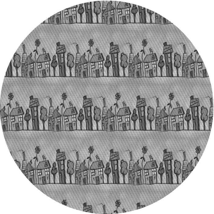 Square Patterned Cloud Gray Rug, pat3114gry