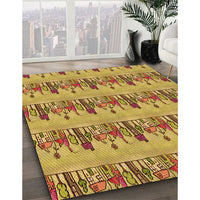 Patterned Dark Bisque Brown Rug, pat3114org