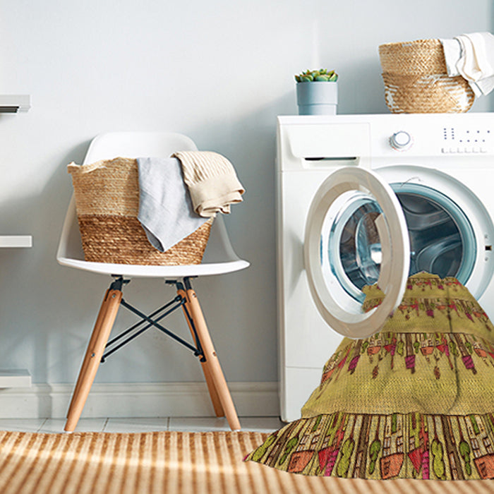 Machine Washable Transitional Dark Bisque Brown Rug in a Washing Machine, wshpat3114org