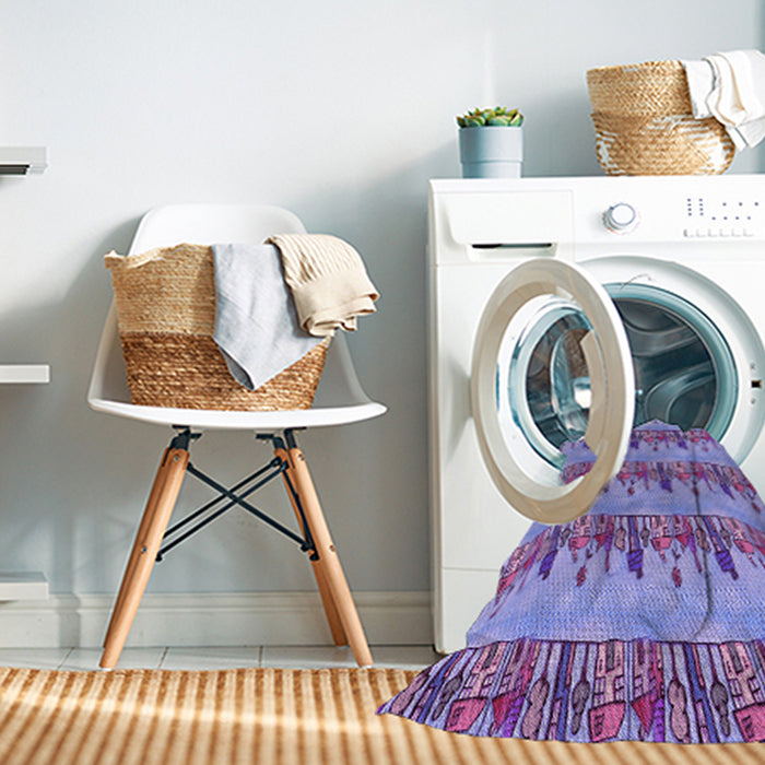 Machine Washable Transitional Purple Violet Purple Rug in a Washing Machine, wshpat3114pur