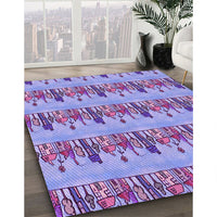 Patterned Purple Violet Purple Rug, pat3114pur