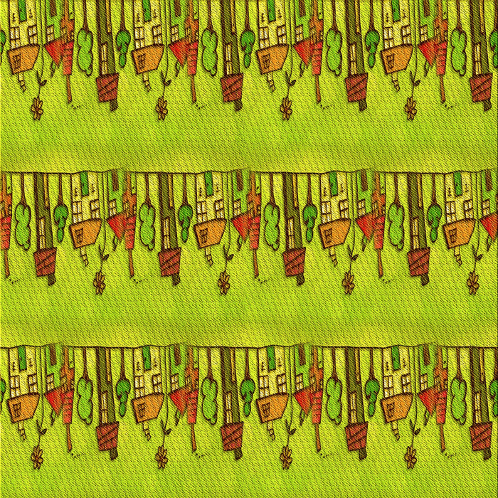 Patterned Dark Yellow Green Rug, pat3114yw