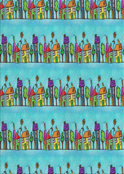 Patterned Sky Blue Novelty Rug, pat3114