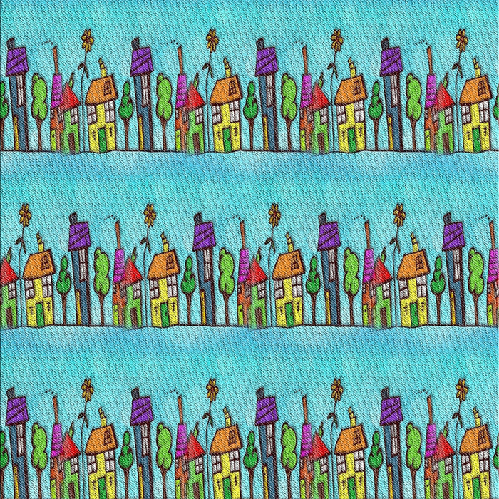 Patterned Sky Blue Novelty Rug, pat3114