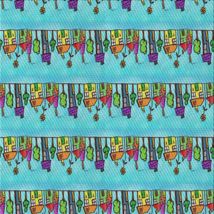 Square Patterned Sky Blue Novelty Rug, pat3114