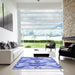 Machine Washable Transitional Royal Blue Rug in a Kitchen, wshpat3115blu