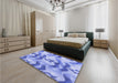 Patterned Royal Blue Rug in a Bedroom, pat3115blu