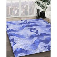 Patterned Royal Blue Rug, pat3115blu