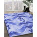 Patterned Royal Blue Rug in Family Room, pat3115blu