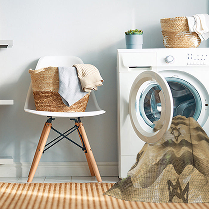 Machine Washable Transitional Brown Rug in a Washing Machine, wshpat3115brn