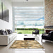 Square Patterned Brown Rug in a Living Room, pat3115brn