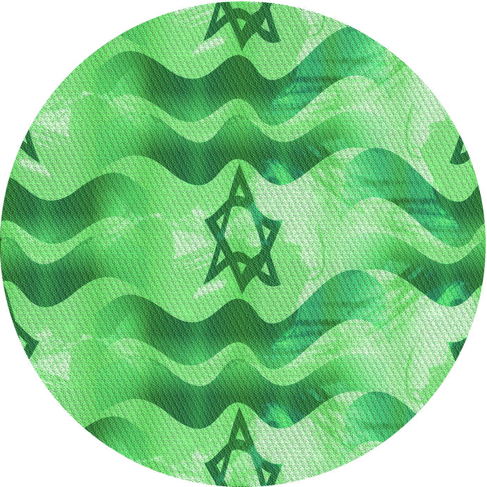 Square Patterned Green Rug, pat3115grn