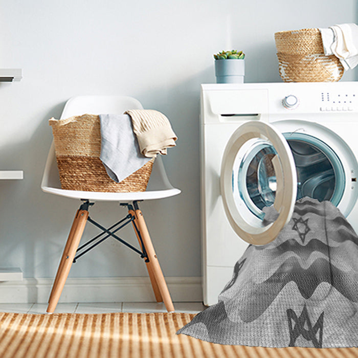 Machine Washable Transitional Silver Gray Rug in a Washing Machine, wshpat3115gry