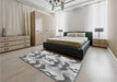 Patterned Silver Gray Rug in a Bedroom, pat3115gry