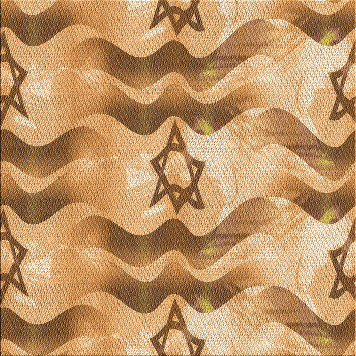 Round Patterned Yellow Orange Rug, pat3115org