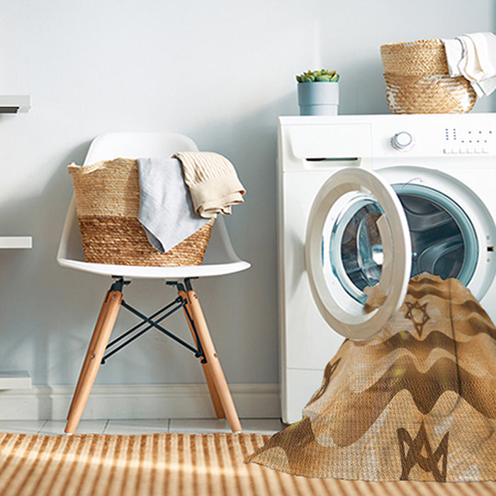 Machine Washable Transitional Yellow Orange Rug in a Washing Machine, wshpat3115org