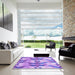 Square Patterned Mauve Purple Rug in a Living Room, pat3115pur