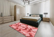 Patterned Pastel Pink Rug in a Bedroom, pat3115rd