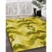 Patterned Yellow Rug in Family Room, pat3115yw