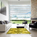 Square Patterned Yellow Rug in a Living Room, pat3115yw