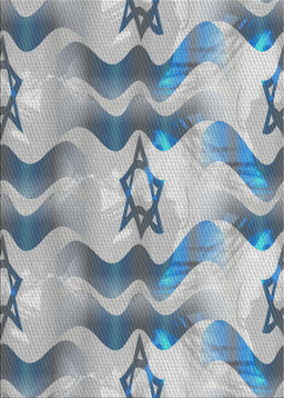 Patterned Blue Novelty Rug, pat3115