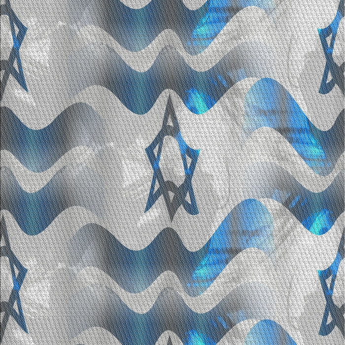 Patterned Blue Novelty Rug, pat3115