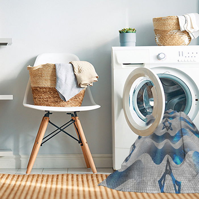 Machine Washable Transitional Gulf Blue Rug in a Washing Machine, wshpat3115