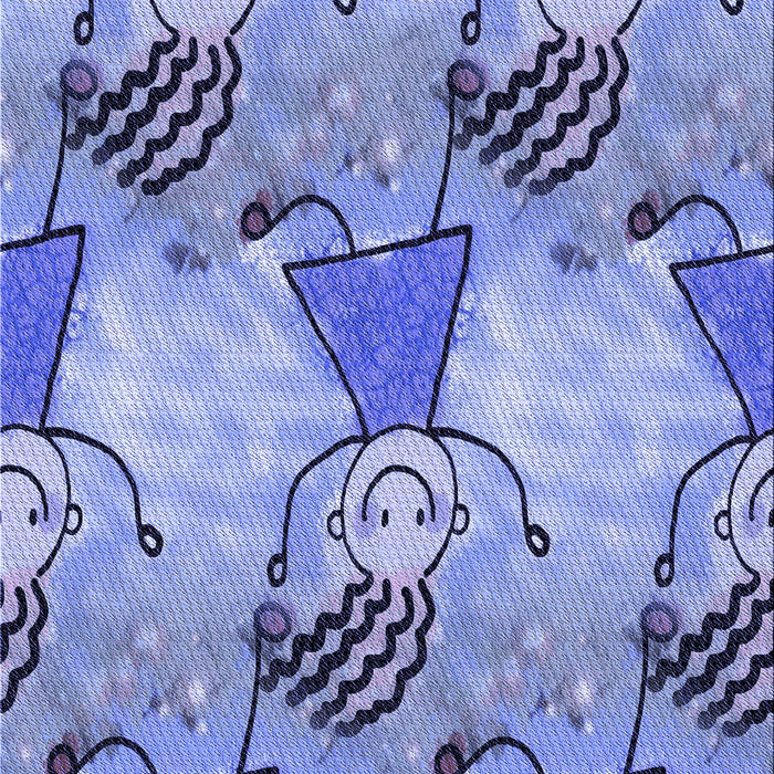 Patterned Jeans Blue Rug, pat3116blu