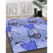 Patterned Jeans Blue Rug in Family Room, pat3116blu