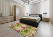 Patterned Sienna Brown Rug in a Bedroom, pat3116brn