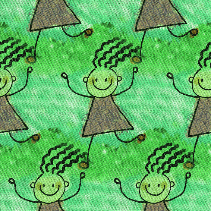 Round Patterned Dark Lime Green Rug, pat3116grn