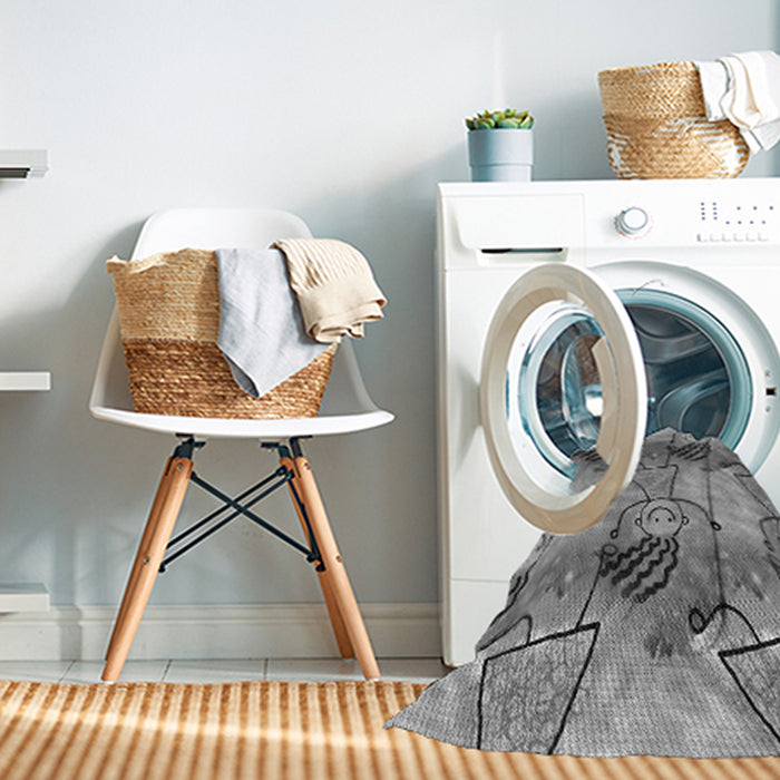 Machine Washable Transitional Cloud Gray Rug in a Washing Machine, wshpat3116gry