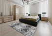 Patterned Cloud Gray Rug in a Bedroom, pat3116gry