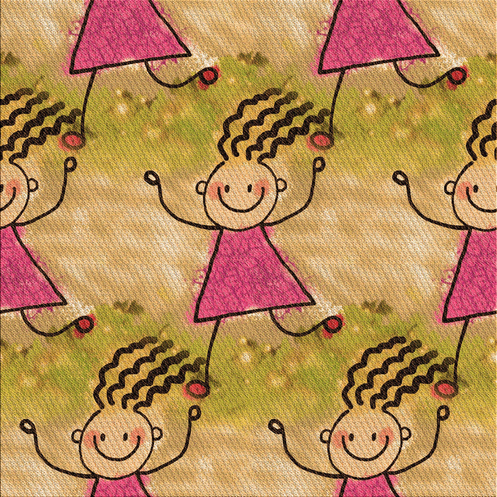 Round Patterned Orange Rug, pat3116org