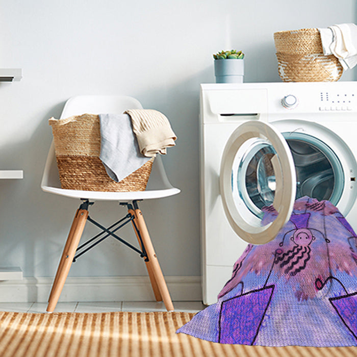 Machine Washable Transitional Dark Orchid Purple Rug in a Washing Machine, wshpat3116pur