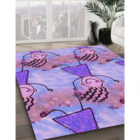 Patterned Dark Orchid Purple Rug, pat3116pur